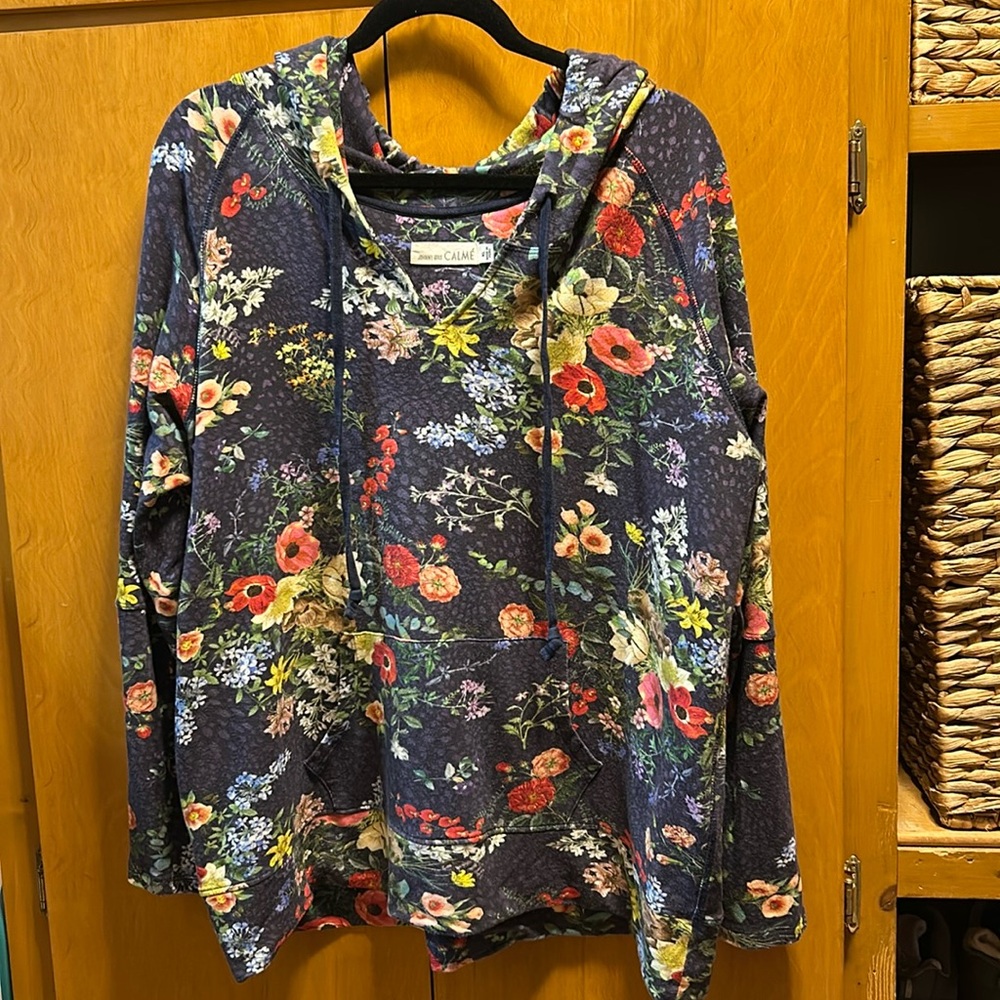 Johnny Was CALME Floral Hoodie. Size XL